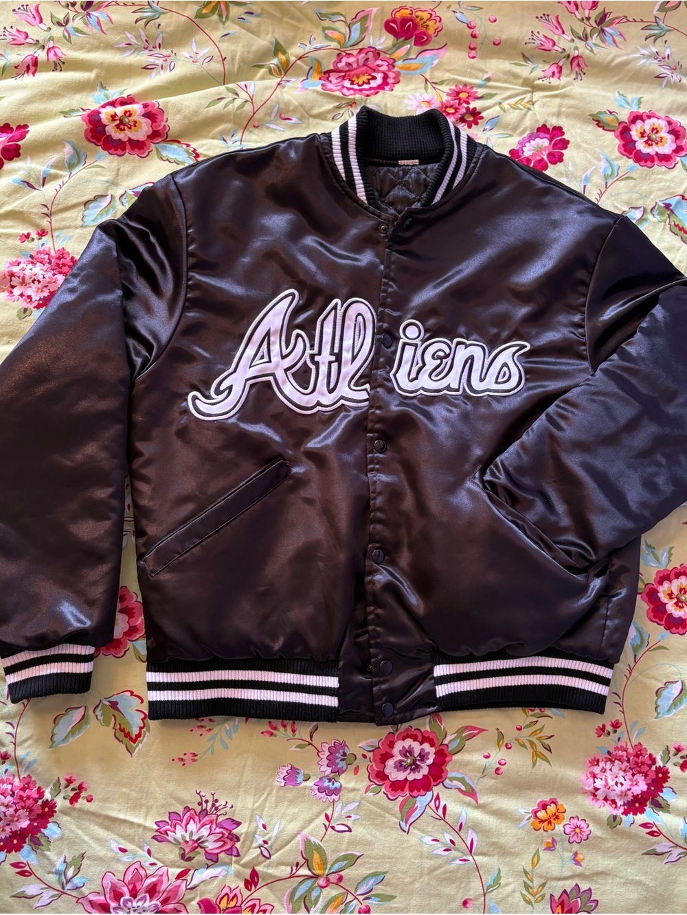 ATLiens OutKast vintage 90s black bomber / varsity jacket XL 26x24 LncVgc